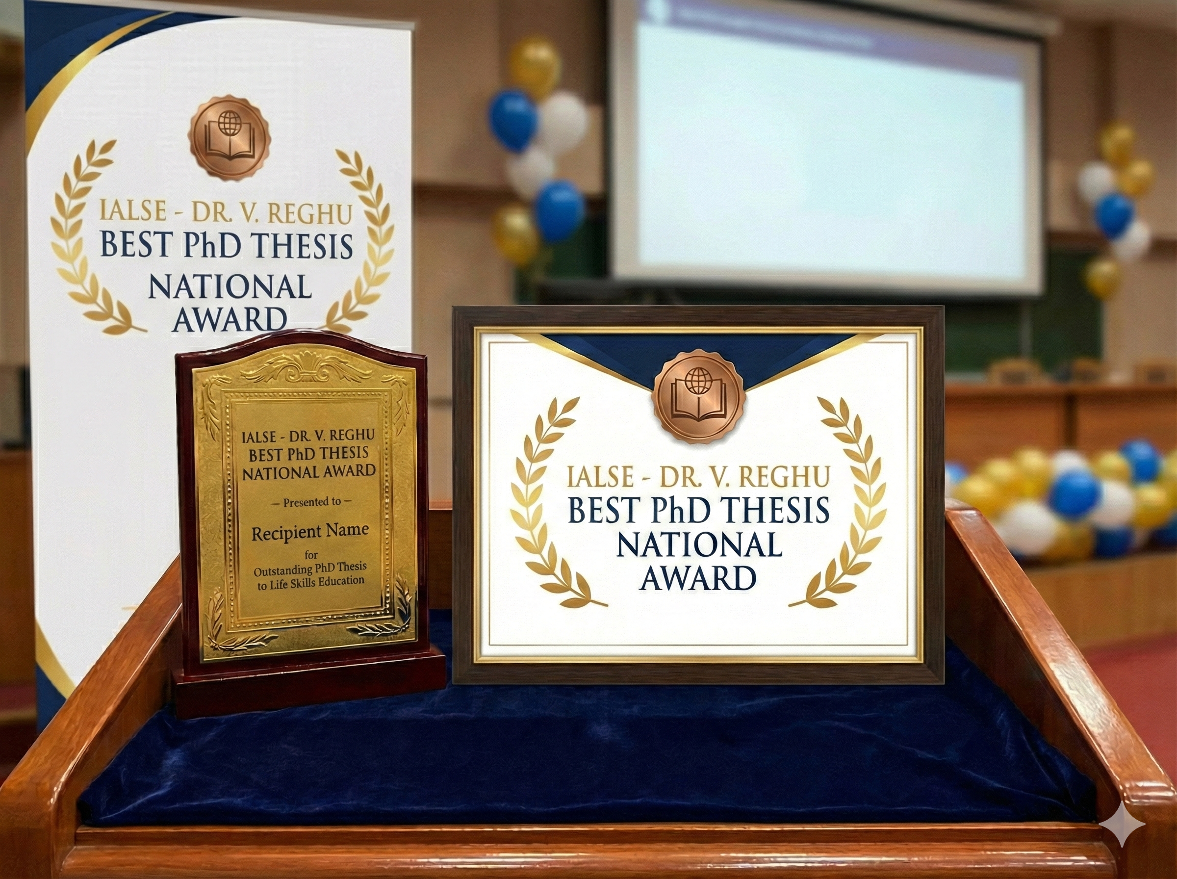 IALSE – DR. V. REGHU BEST PhD THESIS NATIONAL AWARD