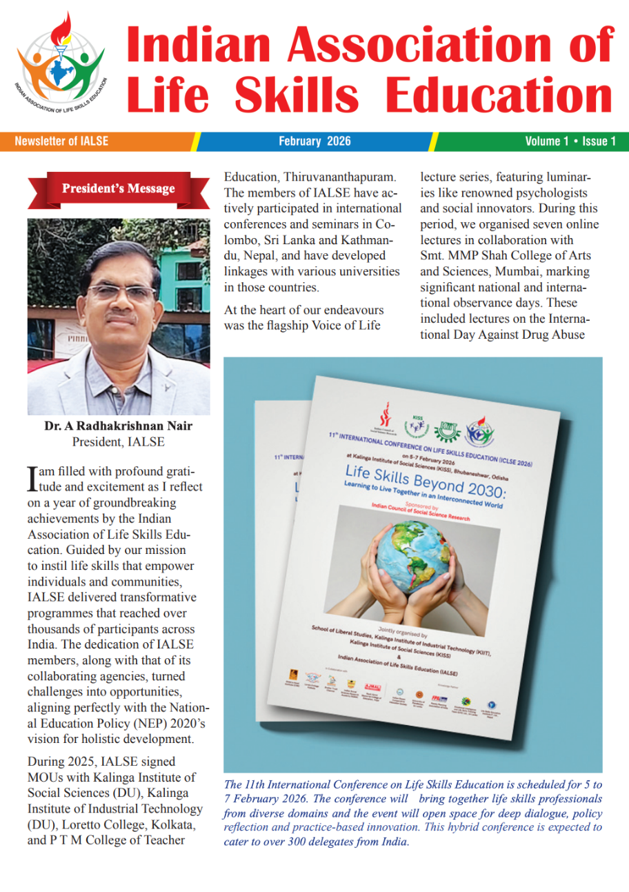 News Letter Indian Association of Life Skills Education (IALSE)